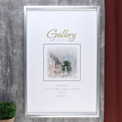 Фоторамка пластик Gallery 40х60 см 021 серебро