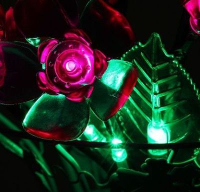 Светодиодная ваза плетенная (60х16 см. фиолетовый)