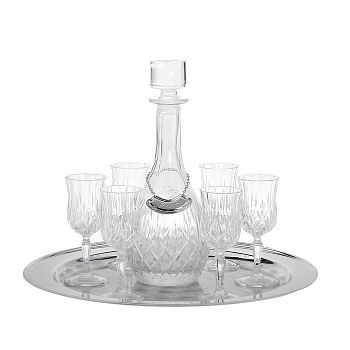 Набор из 6 бокалов для вина (120 мл.) с графином на подносе