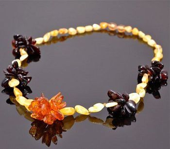 Бусы Янтарь "Цветы" арт.НЯН-п516