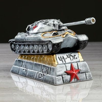 Копилка "Танк ИС-7", глазурь, разноцветная, 16 см, микс