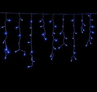 Гирлянда уличная "Бахрома" (Ш:4 м, В:0,6 м, нить силикон, синий)
