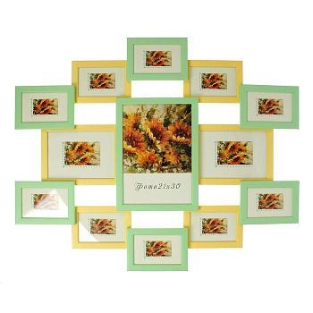 Фоторамка на 13 фото 10х15 см, 15х21 см, 21х30 см "Поле"