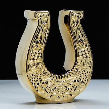 Копилка "Подкова'', булат, золотистый цвет, 21 см