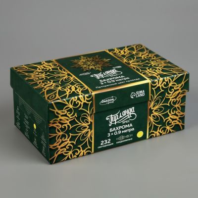 Гирлянда «Бахрома» 3 × 0.9 м, IP44, УМС, прозрачная нить, 232 LED, свечение жёлтое, 220 В