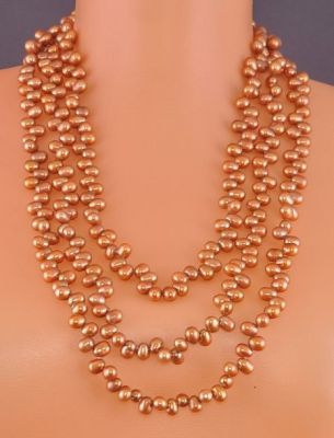 Бусы Жемчуг "Облепиха" арт.П2074