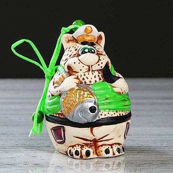 Колокольчик "Кот-матрос", 13.5 см, микс