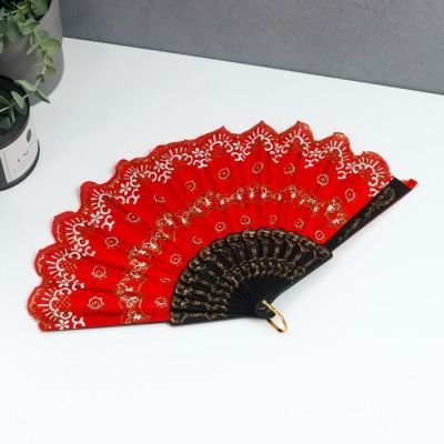 Веер h= 23 см "Цветочный медальон" МИКС