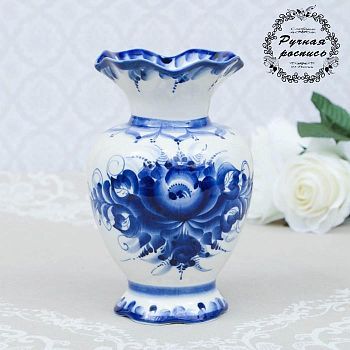 Ваза "Нежность", гжель, фарфор, 19х11 см