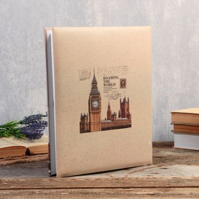 Фотоальбом на 400 фото 10х15 см "Башня" в короб, зол.обводка МИКС 33,5х27,5х5,5 см