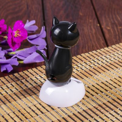 Маятник пластик от солнечной батареи "Чёрный котик" 10,5х5х6 см