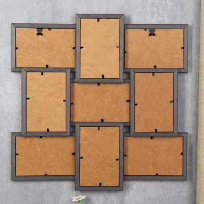 Фоторамка 47х47 см на 9 фото 10х15 см "Темный орех"