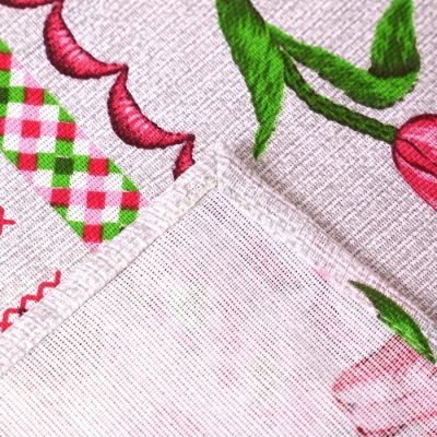 Полотенце кухонное "Тюльпаны лен"45х60 см, 170 гр/м, рогожка, 100% хлопок (в пакете)