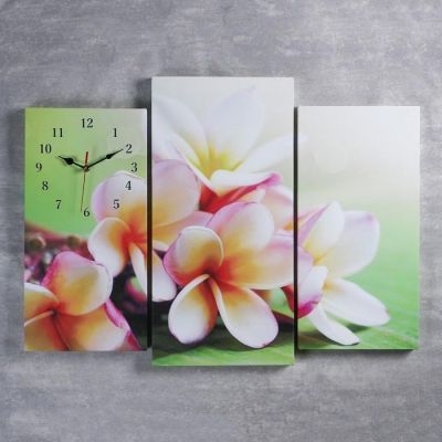 Часы настенные модульные «Сиреневые цветы», 60 × 80 см