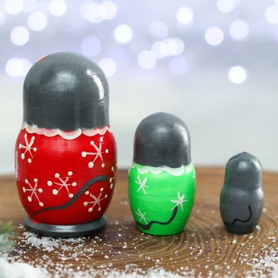 Матрёшка 3-х кукольная «Мышка» МИКС