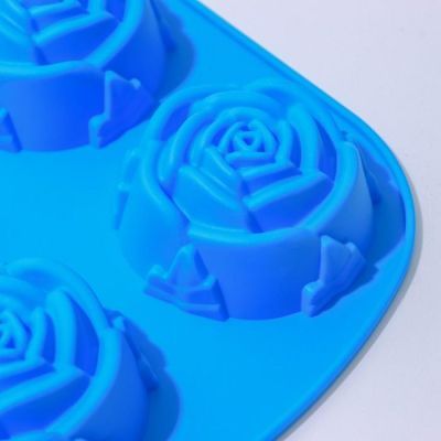 Форма для выпечки Доляна «Роза», 26×17,5 см, 6 ячеек, цвет МИКС