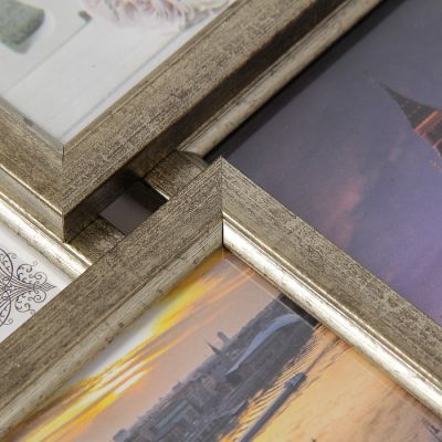 Фоторамка 47х47 см на 9 фото 10х15 см  бронза