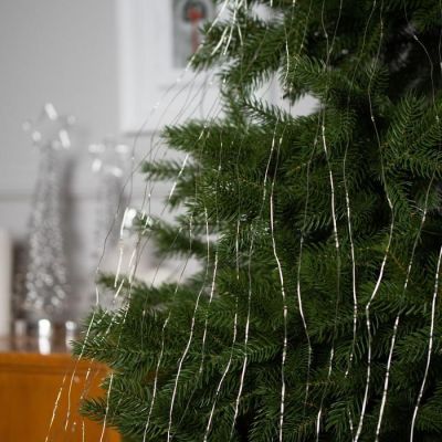 Гирлянда «Конский хвост» 20 нитей по 2 м, IP20, серебристая нить, 400 LED, свечение мульти, 12 В