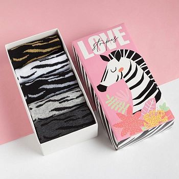 Набор женских носков "Love stripes" 5 пар, р-р 36-39