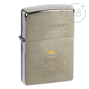 Зажигалка ZIPPO 200 ST ISSACS с покрытием Brushed Chrome