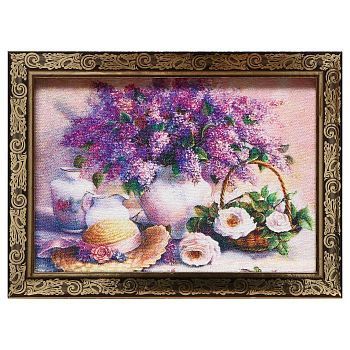 Гобеленовая картина "Сирень" 26*35 см рамка МИКС