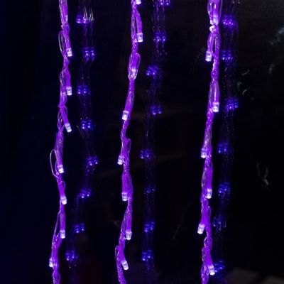 Гирлянда «Водопад» 2 × 1.5 м, IP20, прозрачная нить, 400 LED, свечение фиолетовое, 8 режимов, 220 В