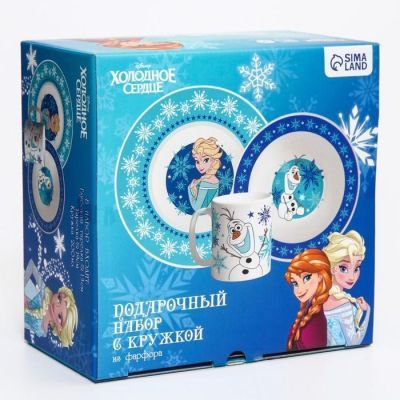 Набор посуды "Winter Magic", Холодное сердце, кружка 200 мл, тарелка 17 см, салатник 360 мл