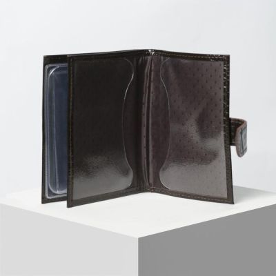 Обложка для автодокументов и паспорта, цвет коричневый