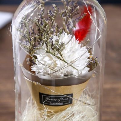 Лампа настольная LED "Астра белая" 3ААА 10х10х21 см.