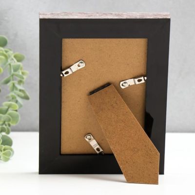 Фоторамка пластик 10х15 см "Зеркало с обводкой под дерево" 20х15,4 см