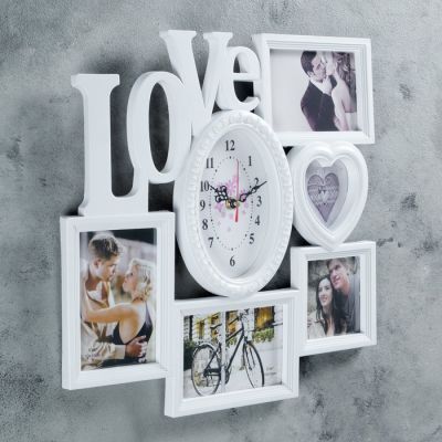 Часы настенные, серия: Фото, "Любимые",  (15х10, 10х15, 10х10), 41х40 см, микс