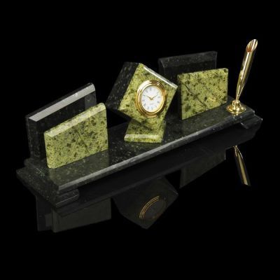 Набор настольный, "Куб с пеналами", 25х7х10,5 см, змеевик