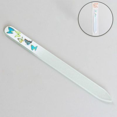 Пилка стеклянная для ногтей «Бабочки», 14 см