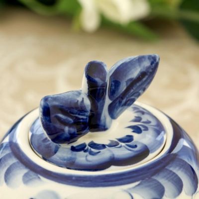 Сахарница «Яблоко», 10×10×11 см, гжель