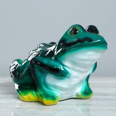 Копилка "Лягушка", глянец, зелёный цвет, 18 см