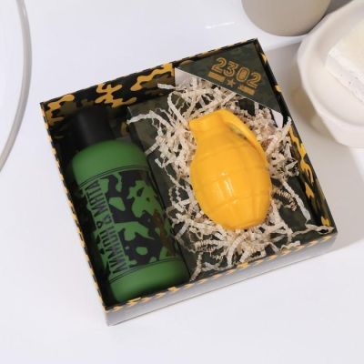 Набор "23.02" гель для душа фляга 250 мл мята и цитрус, мыло-граната 50 г