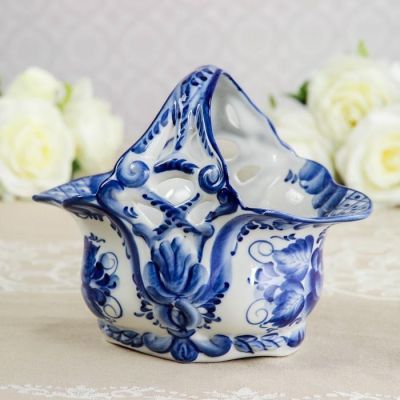 Конфетница «Весна», 21×13×18 см, гжель