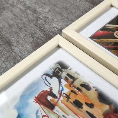 Набор фоторамок пластик FOTEX VIP 10х15, 15х20 см (молоко) 4 шт