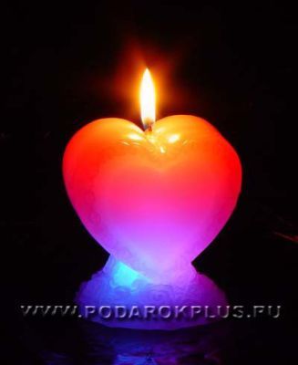 Волшебная свеча «Сердце» (высота 9,5 см)
