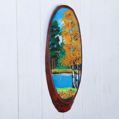 Панно на спиле "Осень", 35 см, каменная крошка, вертикальное