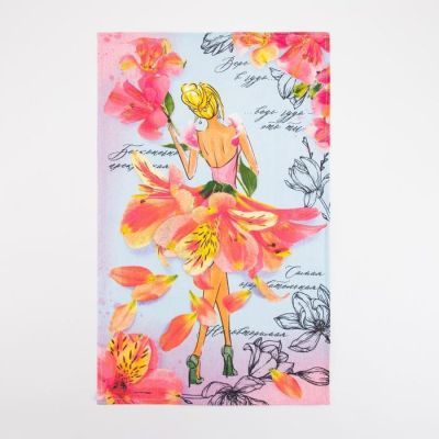 Набор полотенец кух. "Доляна" Любимая мамочка 35х60см-4шт, 100% хл