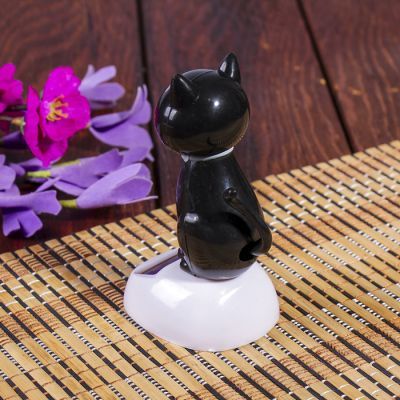 Маятник пластик от солнечной батареи "Чёрный котик" 10,5х5х6 см