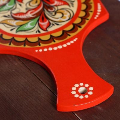 Доска разделочная «Фигурная», 18×0,8×31 см, красная, ракульская роспись