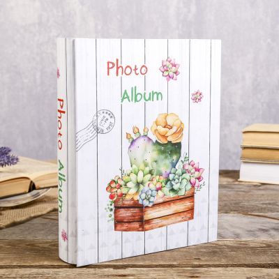 Фотоальбом на 200 фото 10х15 см "Кактус" блёстки, объем.элемент, в коробке МИКС 26х20,5х6см