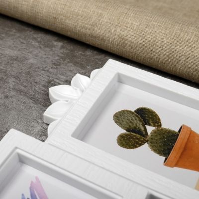 Фоторамка пластик на 3 фото 10х15 см "Фламинго" белая 29х42 см