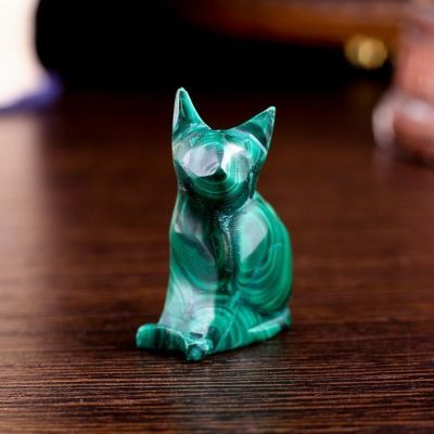 Сувенир "Кошечка", натуральный малахит