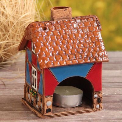 Аромалампа Домик «Лайма», МИКС 12 см, ручная работа