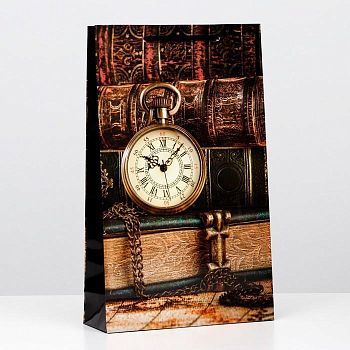 Пакет ламинированный "Старинные книги", 40,5 х 24,8 х 9 см