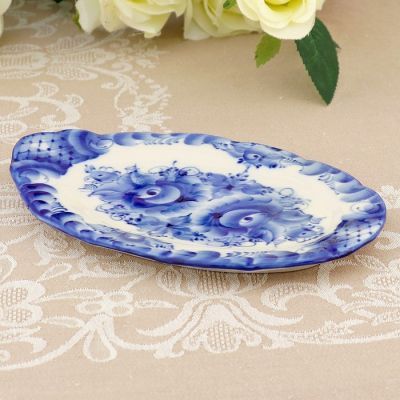 Лоток «Ажурный», гжель, фарфор, 20х13 см