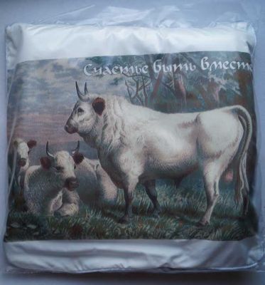 Плед-подушка "Овечья семья" №8 (цвет пледа белый)